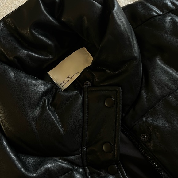 oak & fort pleather puffer jacket - Picture 2 of 2